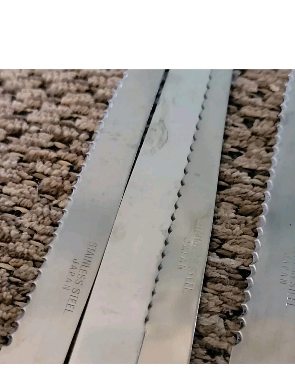 Japan SIX Stainless Steel Steak Knife Set Wood Handle Steak Knives Serrated